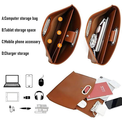 🔥BUY 1 GET 1 FREE🔥The 2-Piece Set: Sophisticated Business Waterproof Leather Laptop & Tote Set